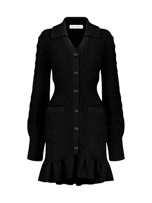 Cotton Bobble-Knit Minidress
