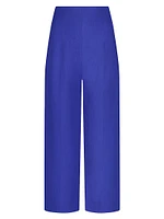 Crepe Crop Wide-Leg Pants