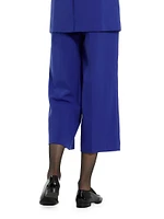 Crepe Crop Wide-Leg Pants