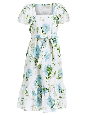 Jasmine Floral Tie-Waist Midi-Dress