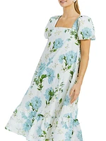 Jasmine Floral Tie-Waist Midi-Dress