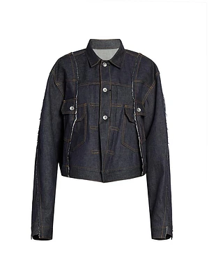 Seamed Asymmetric Denim Jacket