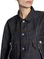 Seamed Asymmetric Denim Jacket