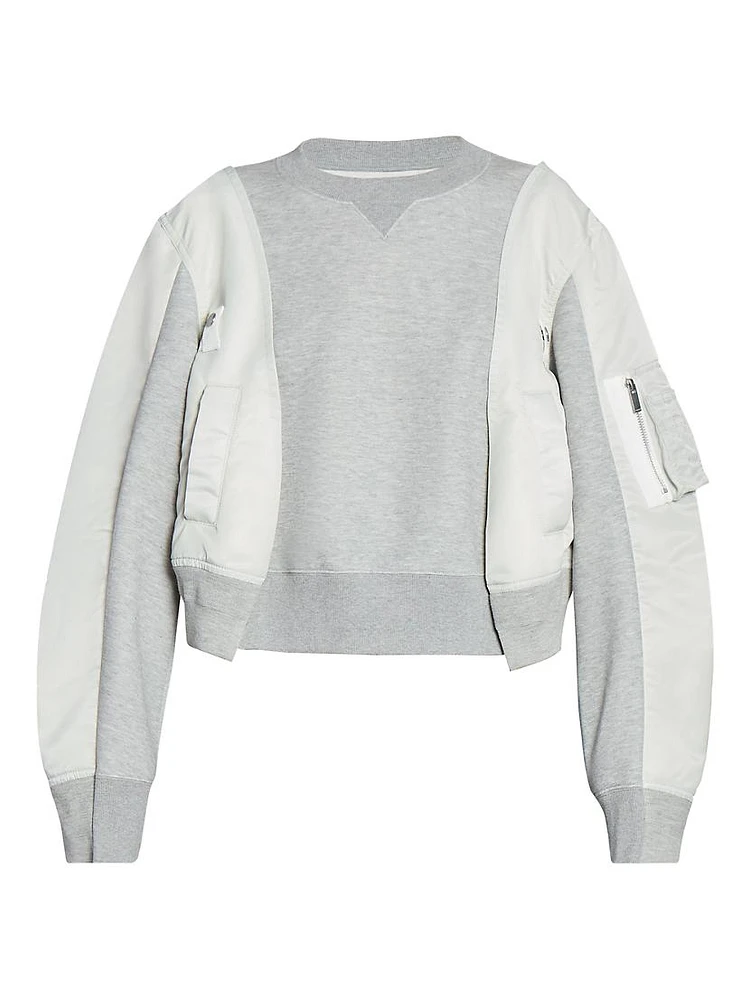 Nylon Twill & Sponge Sweatshirt