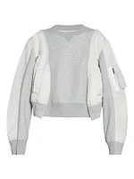 Nylon Twill & Sponge Sweatshirt