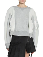 Nylon Twill & Sponge Sweatshirt