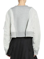 Nylon Twill & Sponge Sweatshirt