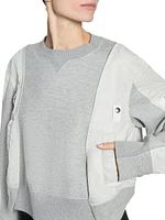 Nylon Twill & Sponge Sweatshirt