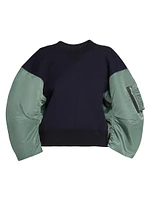 Nylon Twill & Sponge Sweatshirt