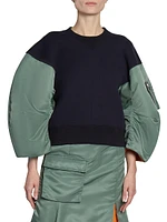 Nylon Twill & Sponge Sweatshirt