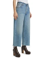 Ayla Denim Raw-Hem Crop Jeans