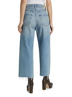 Ayla Denim Raw-Hem Crop Jeans