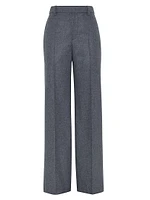 Virgin Wool and Cashmere Flannel Loose Trousers