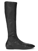 Stretch-Leather Knee-High Boots