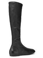 Stretch-Leather Knee-High Boots