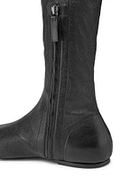 Stretch-Leather Knee-High Boots