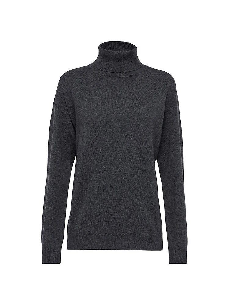 Cashmere Turtleneck Sweater with Monili