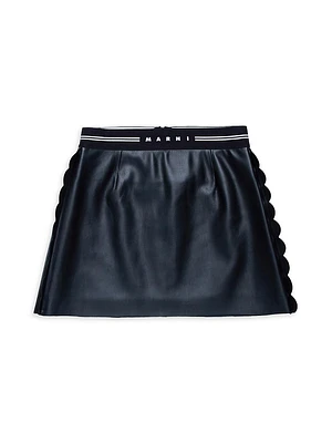 Little Girl's & Faux Leather A-Line Skirt