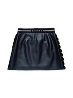 Little Girl's & Faux Leather A-Line Skirt