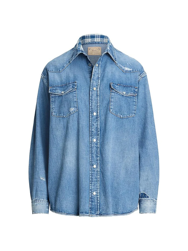 Denim Oversized Western Shirt