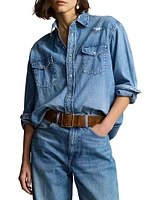 Denim Oversized Western Shirt