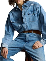 Denim Oversized Western Shirt