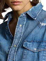 Denim Oversized Western Shirt