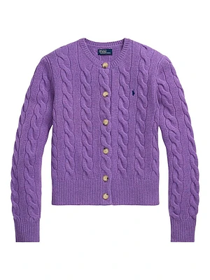 Cable-Knit Wool-Cashmere Cardigan