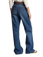 Stretch Cotton Wide-Leg Jeans