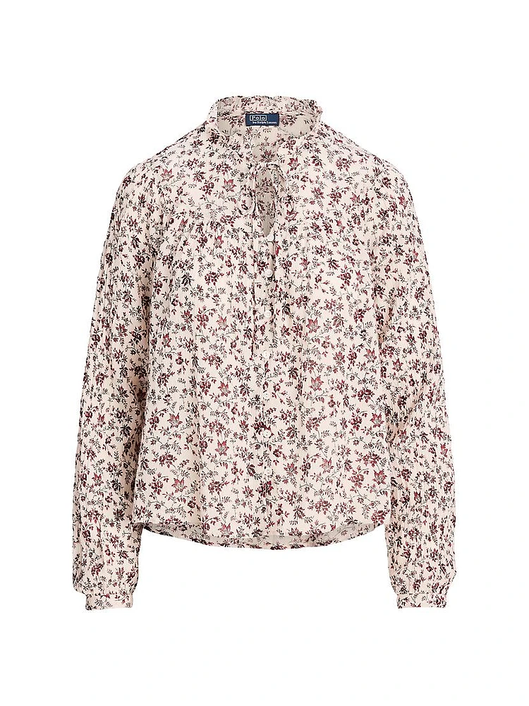 Floral Cotton Gauze Blouse