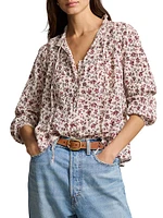 Floral Cotton Gauze Blouse