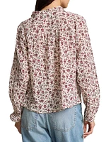 Floral Cotton Gauze Blouse