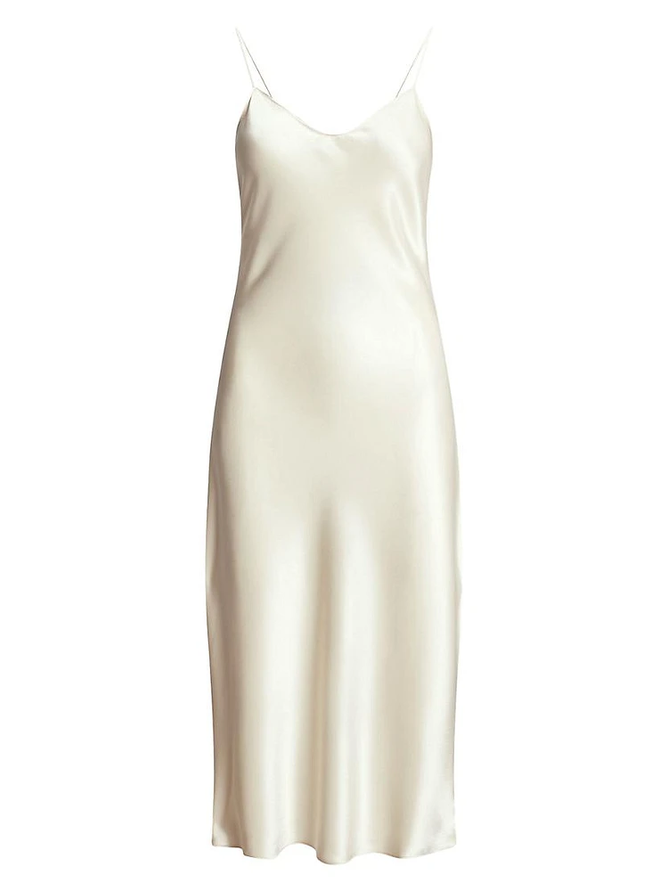 Satin Slip Midi-Dress