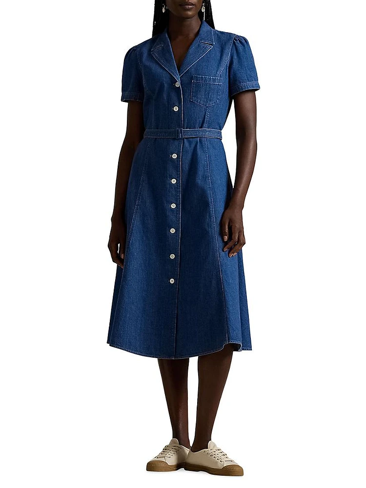 Belted Denim Shirtdress