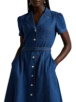 Belted Denim Shirtdress