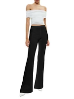 Stretch Bootcut Mid-Rise Pants