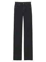 Long Straight Jeans Carbon Denim