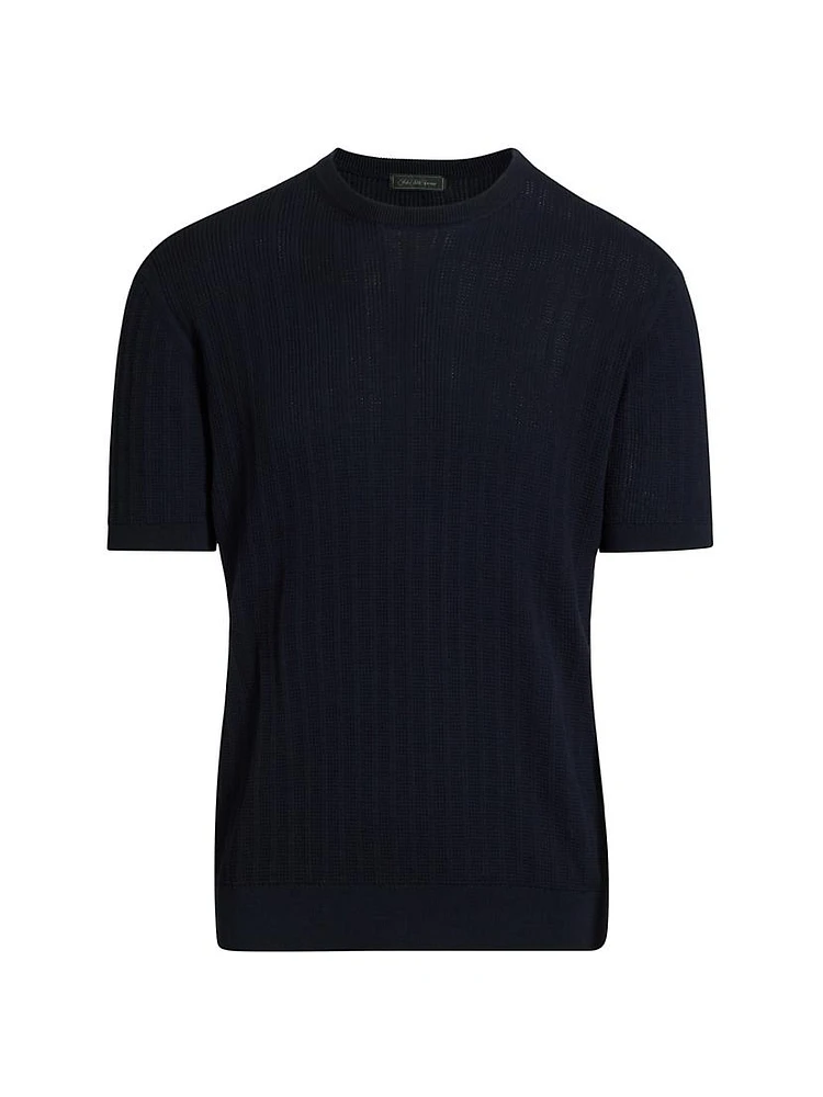 Waffle Crewneck Cotton T-Shirt