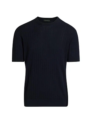 Waffle Crewneck Cotton T-Shirt
