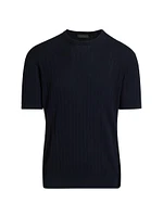 Waffle Crewneck Cotton T-Shirt
