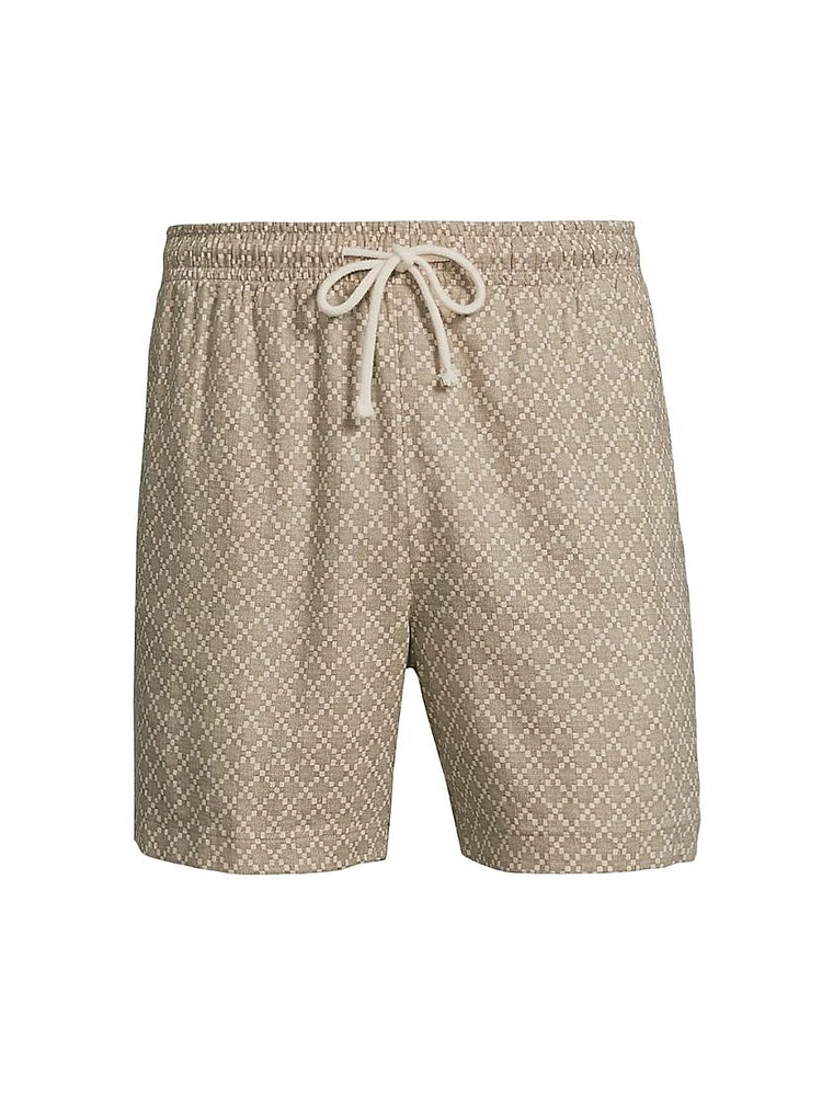 Aries Ikat Linen-Blend Shorts