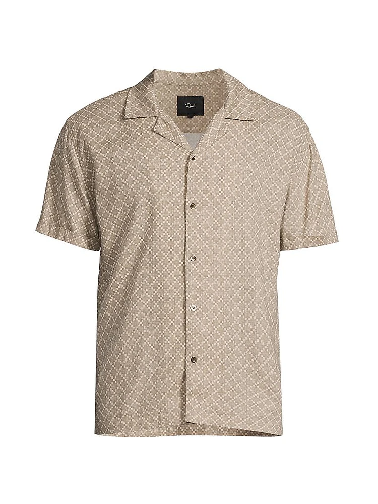 Atlas Ikat Linen-Blend Camp Shirt