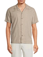 Atlas Ikat Linen-Blend Camp Shirt