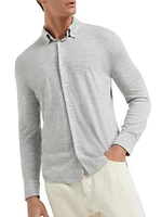 Virgin Wool and Cashmere Lightweight Knit Shirt