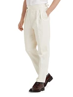 Leisure Fit Trousers with Pleat and Waist Tabs