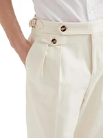 Leisure Fit Trousers with Pleat and Waist Tabs