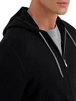 Cashmere Sweatshirt Style Cardigan with Hood