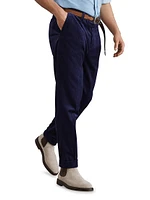 Sea Island Cotton Corduroy Trousers with Pleat