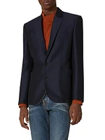 Wool and Silk Single-Breasted Jacket