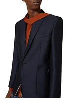 Wool and Silk Single-Breasted Jacket